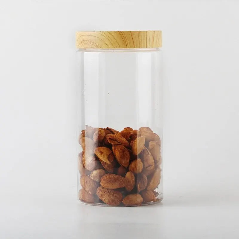 Luftdichte Vorratsdosen aus transparentem Kunststoff mit Holz-Optik