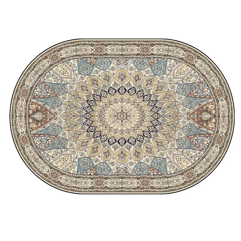 Boho-Persian Oval Rug– Ultraleicht, Waschbar & 3D-Präzision
