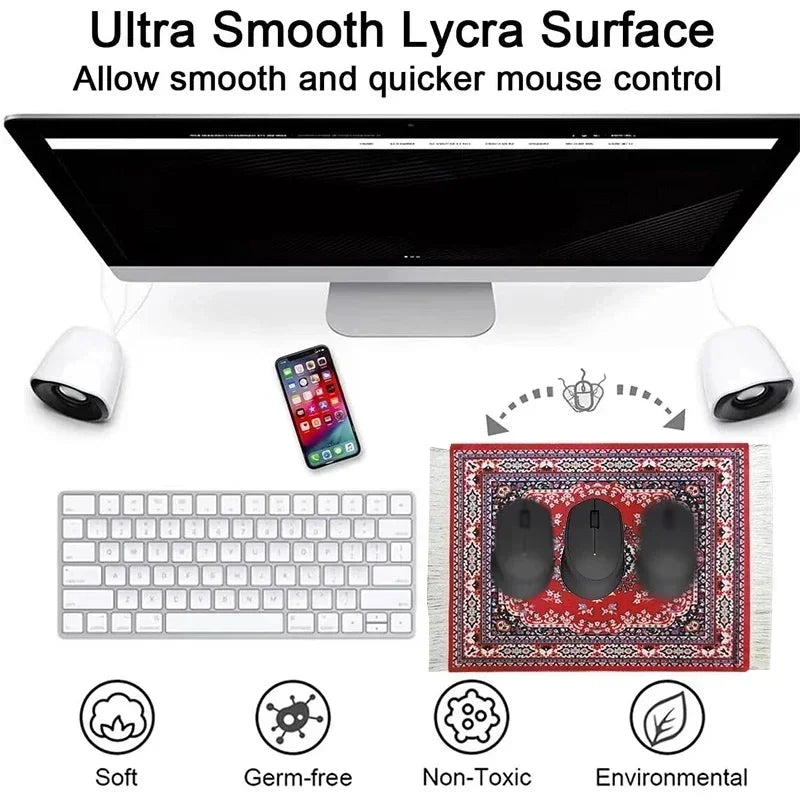 Exklusives Mousepad „Royal Weave“ – Gewebter Orient-Teppich mit Echtheits-Fransen