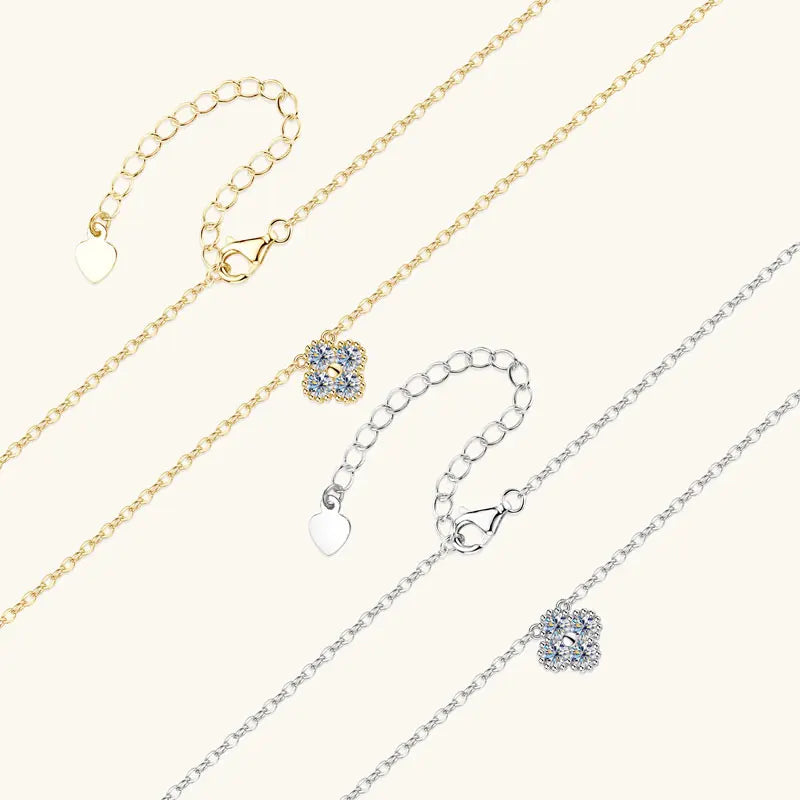 Moissanit Kleeblatt Kette