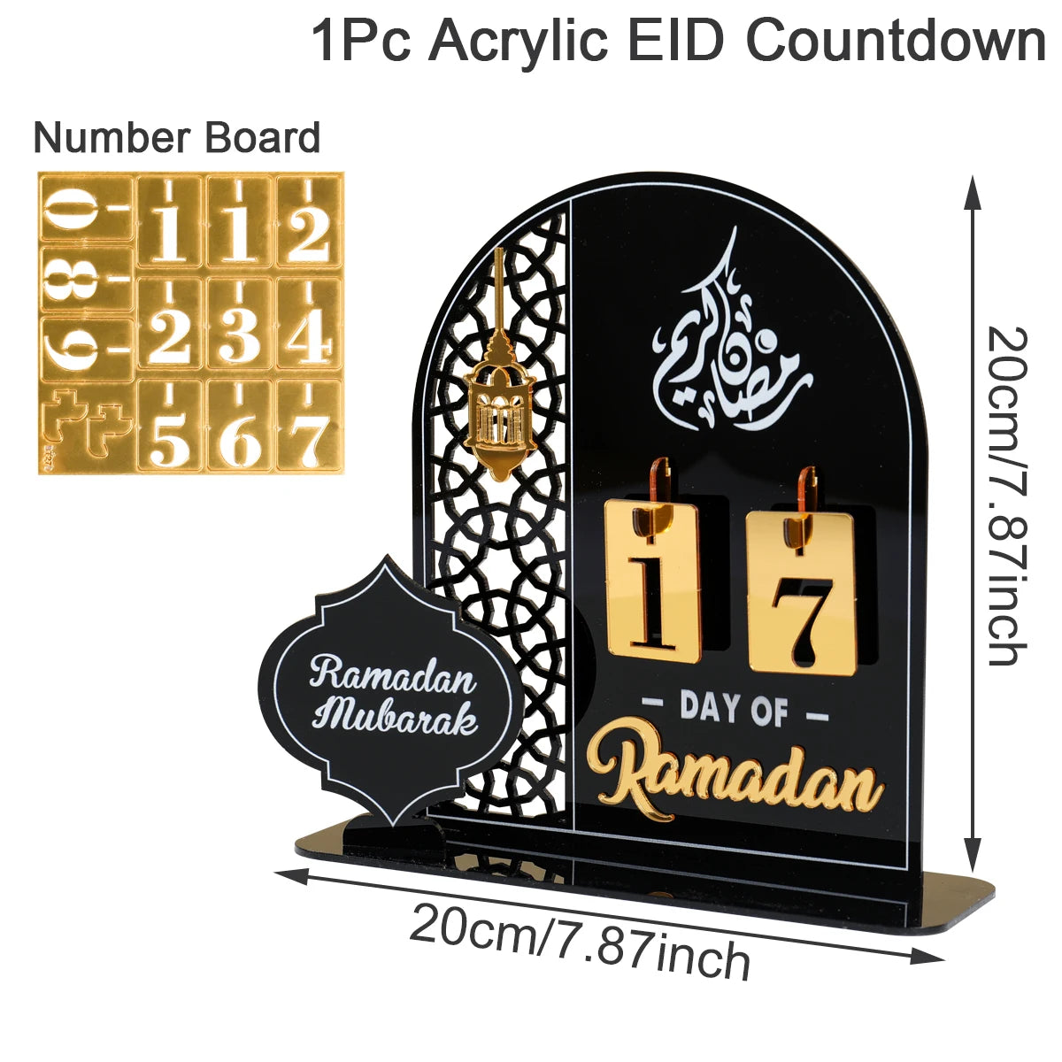 Ramadan Countdown Kalender Ornament aus Acryl