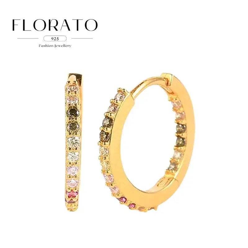 Luxuriöse Creolen mit unregelmäßigem Zirkon und Perlen-Akzenten