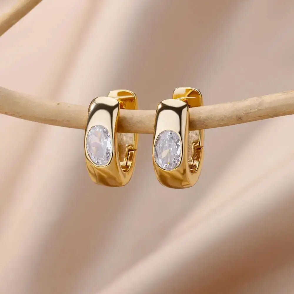 Retro Zirkonia Ohrstecker im "Light Luxury" Stil