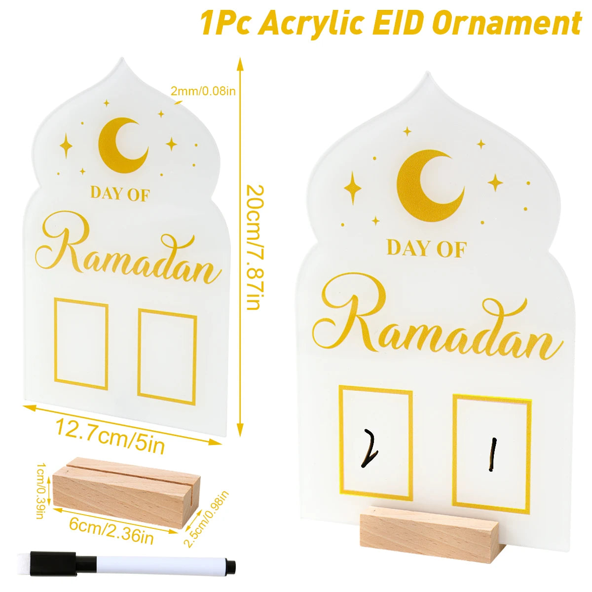 Ramadan Countdown Kalender Ornament aus Acryl