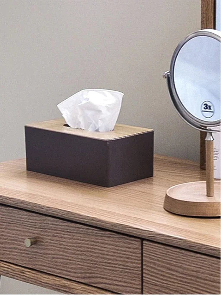 Stilvolle Tissue Box mit Bambus/Holz-Deckel