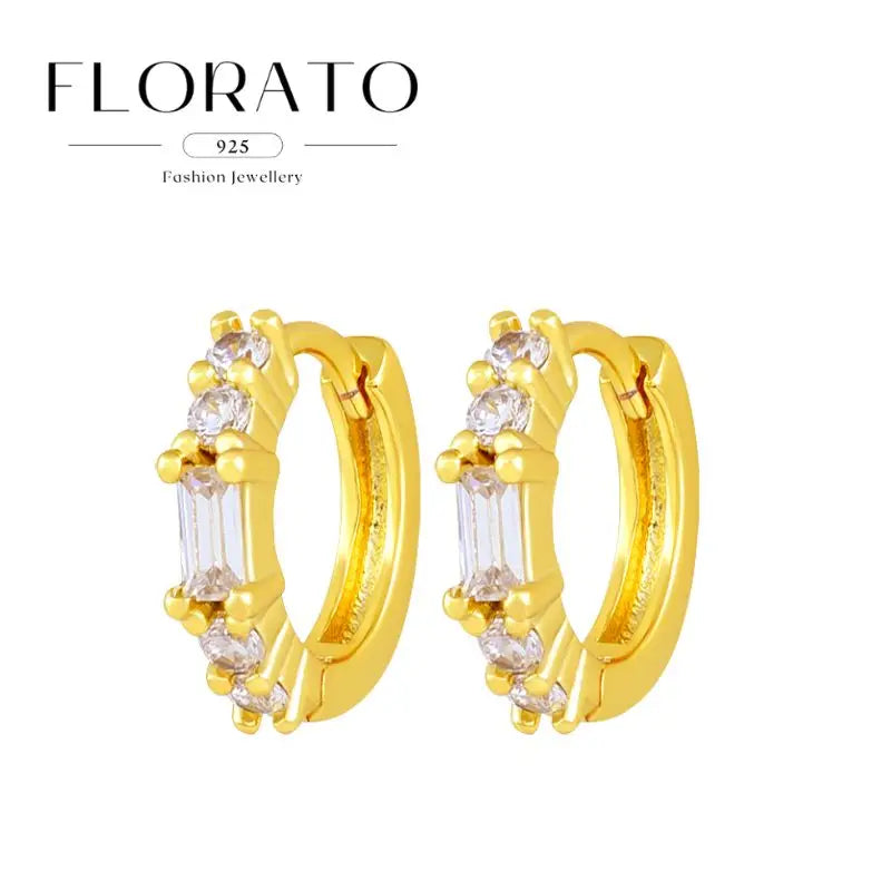 Luxuriöse Creolen mit Zirkon-Besatz aus 925 Sterling Silber