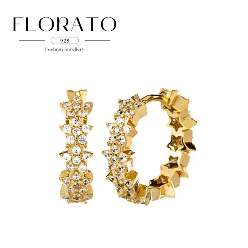 Luxuriöse Creolen mit Zirkon-Besatz aus 925 Sterling Silber