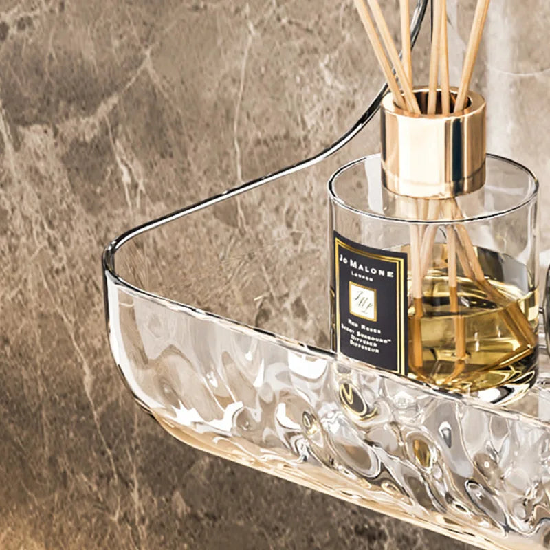 Transparente Kosmetik-Ablage zur Wandmontage ohne Bohren