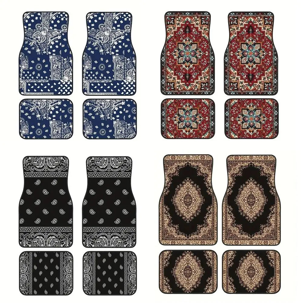 Premium Boho Auto-Fußmatten „Nomad Style“ – 4er-Set für Stil & Sicherheit