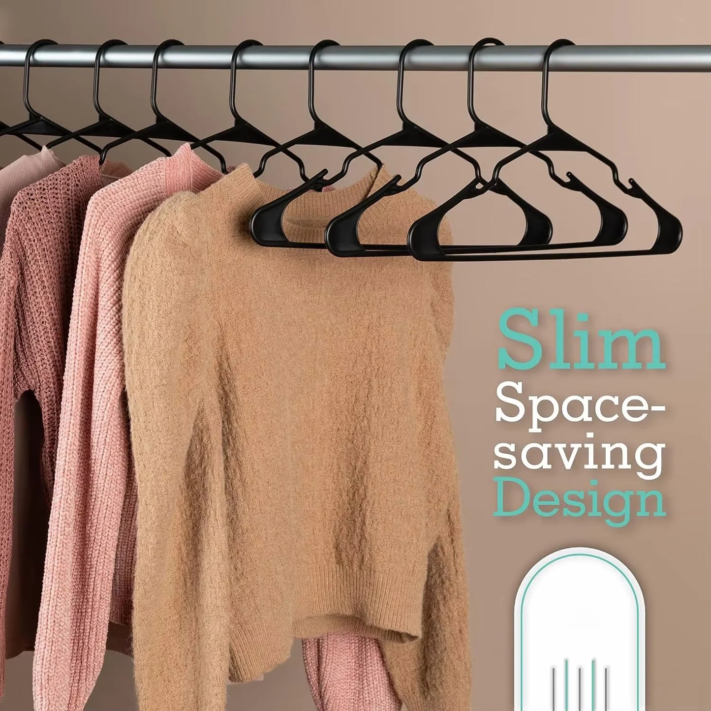 Platzsparende Kunststoff-Kleiderbügel mit Anti-Rutsch-Einkerbungen