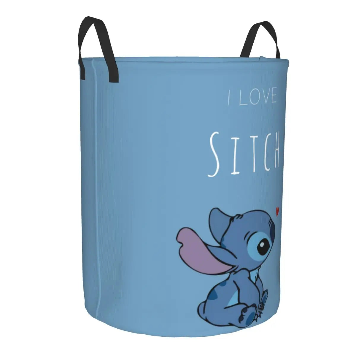Personalisierbarer Faltbarer Wäschekorb "I Love Stitch"