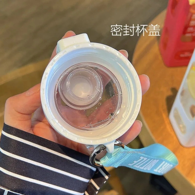 Kawaii Wasserflasche mit Strohhalm für Kinder & Erwachsene