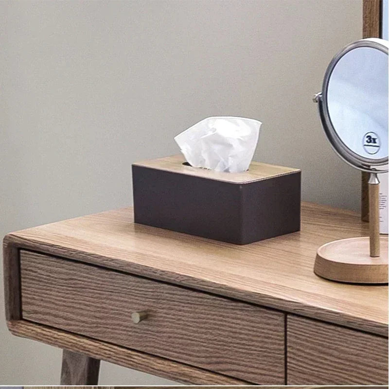 Stilvolle Tissue Box mit Bambus/Holz-Deckel