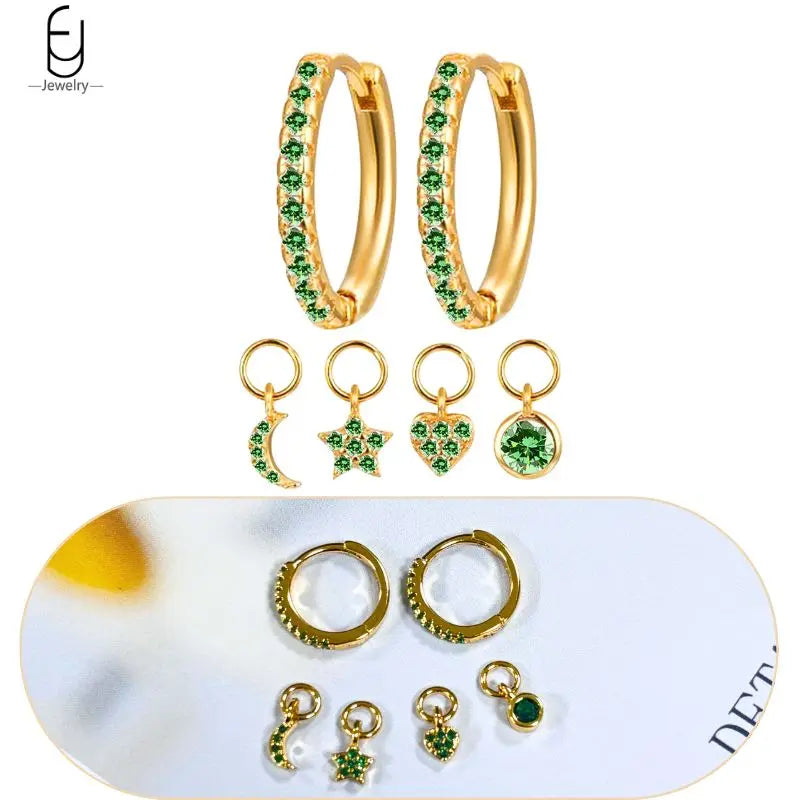 Trendige Herz-Creolen aus 925 Sterling Silber mit Zirkon