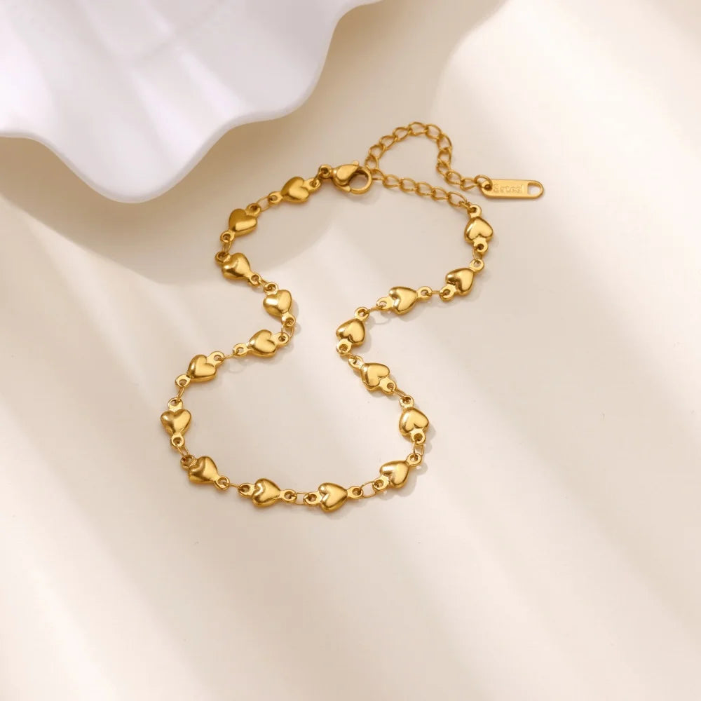 Herz-Armband „Eternal Love“ – Goldfarben & Wasserfest aus Edelstahl