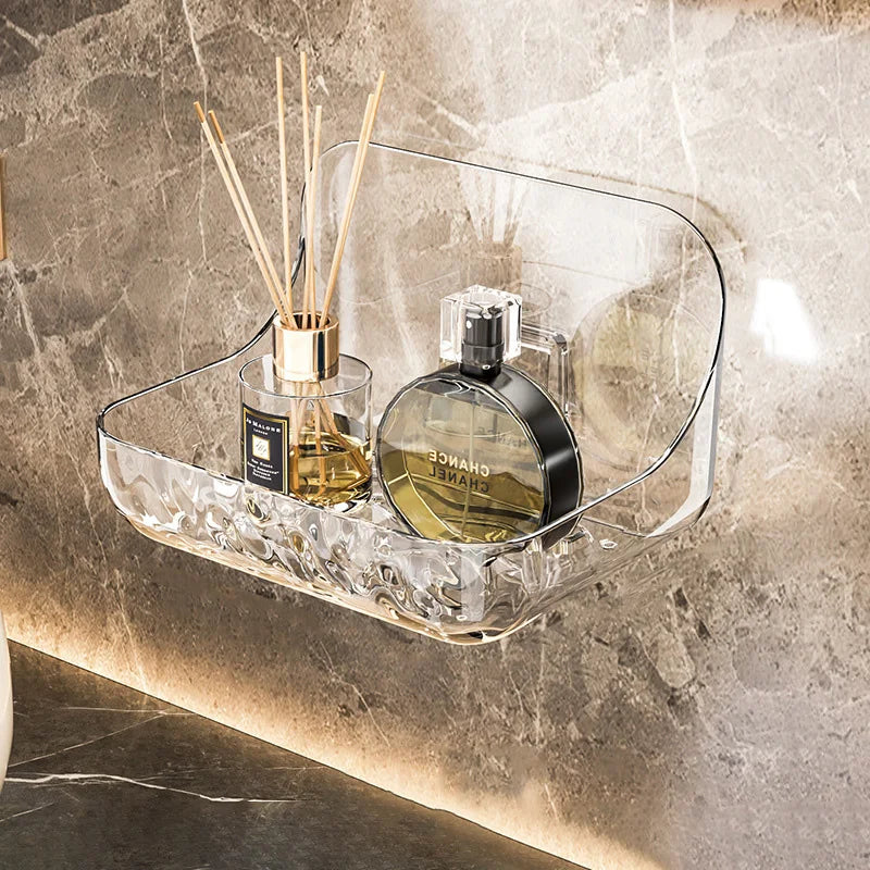 Transparente Kosmetik-Ablage zur Wandmontage ohne Bohren