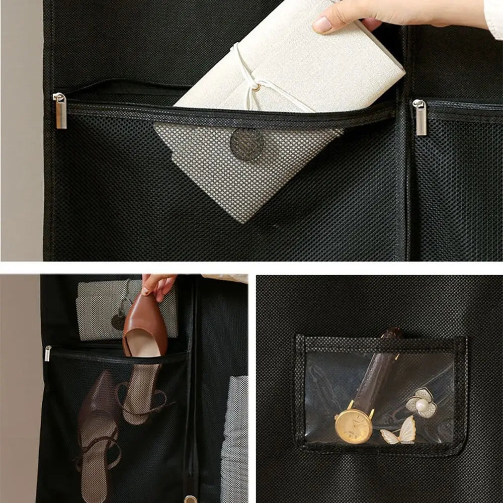 Schwarze Kleider-Staubschutzhülle aus Vliesstoff