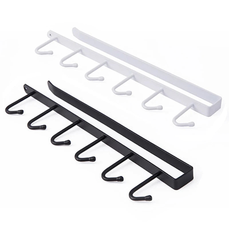 Metall-Einhängeleiste mit 6 Haken für Regal und Schrank