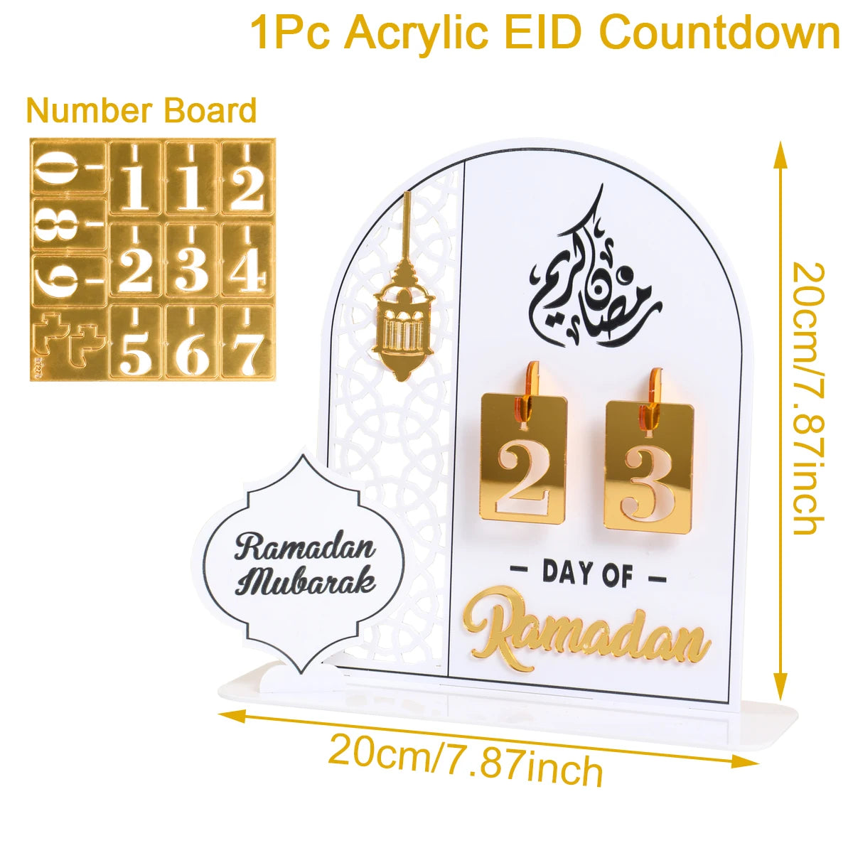 Ramadan Countdown Kalender Ornament aus Acryl