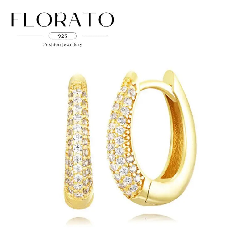 Luxuriöse Creolen mit unregelmäßigem Zirkon und Perlen-Akzenten