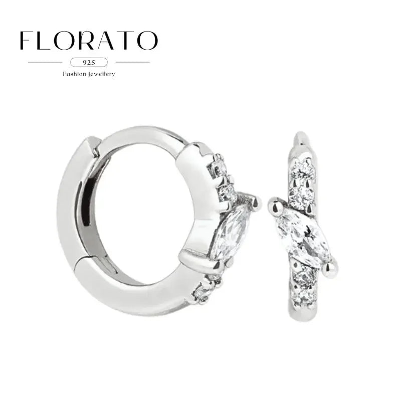 Luxuriöse Creolen mit Zirkon-Besatz aus 925 Sterling Silber