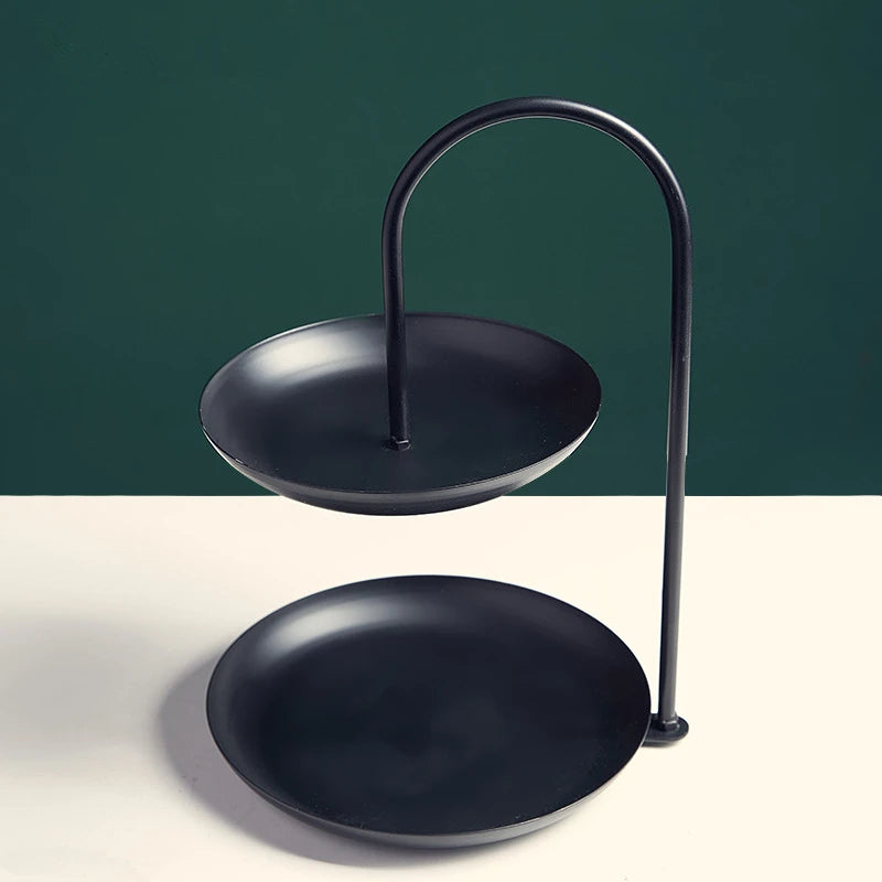 Nordisches Zweistöckiges Edelstahl-Serviertablett