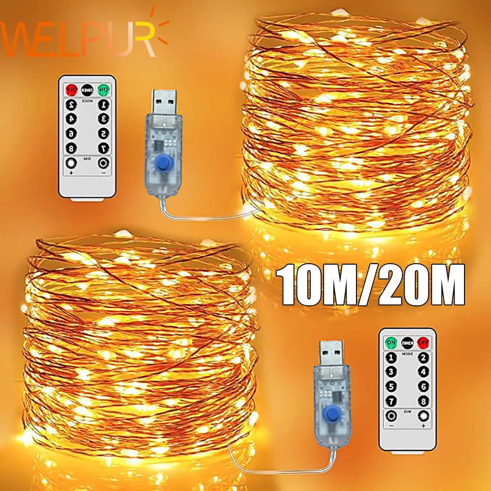 Flexible USB/Batteriebetriebene LED-Lichterkette (Kupfer-/Silberdraht)