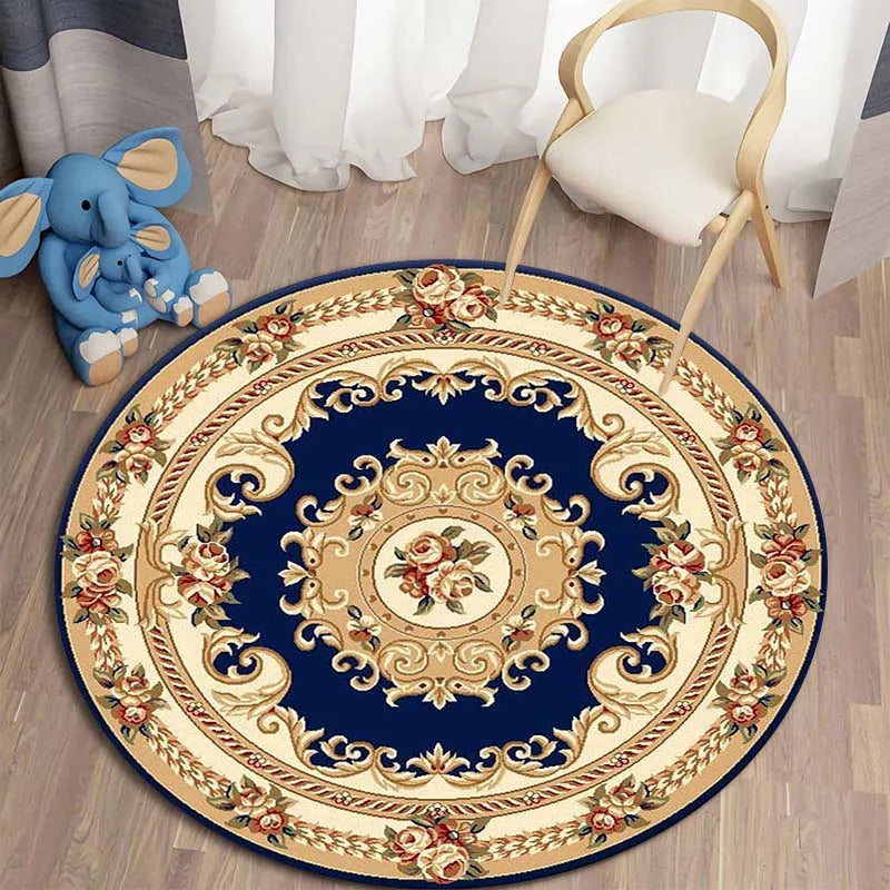 Soft-Touch Rundteppich „Floral Circle“ – Samtweich & Farbenfroh