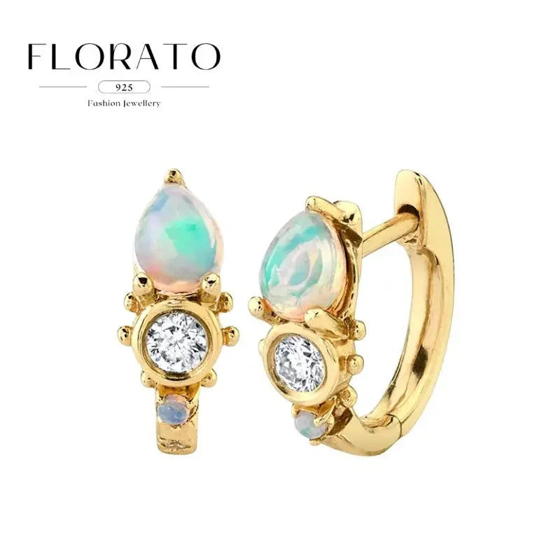 Luxuriöse Creolen mit unregelmäßigem Zirkon und Perlen-Akzenten