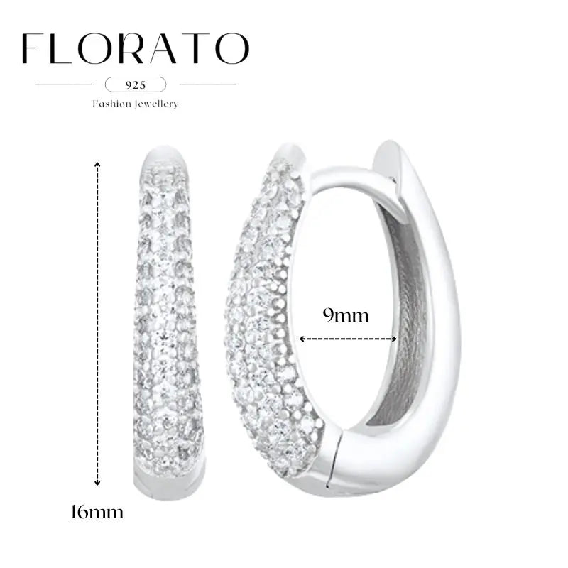 Luxuriöse Creolen mit Zirkon-Besatz aus 925 Sterling Silber