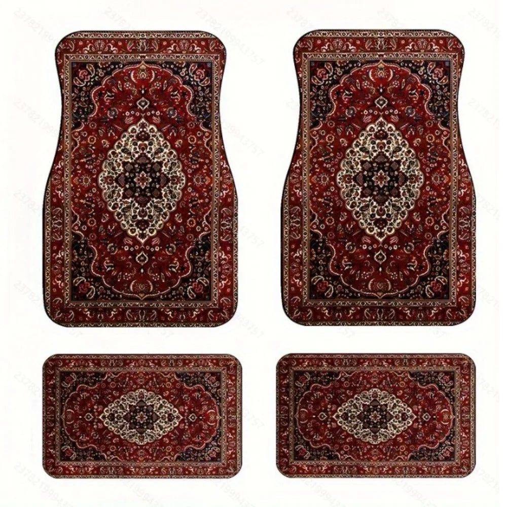 Premium Boho Auto-Fußmatten „Nomad Style“ – 4er-Set für Stil & Sicherheit