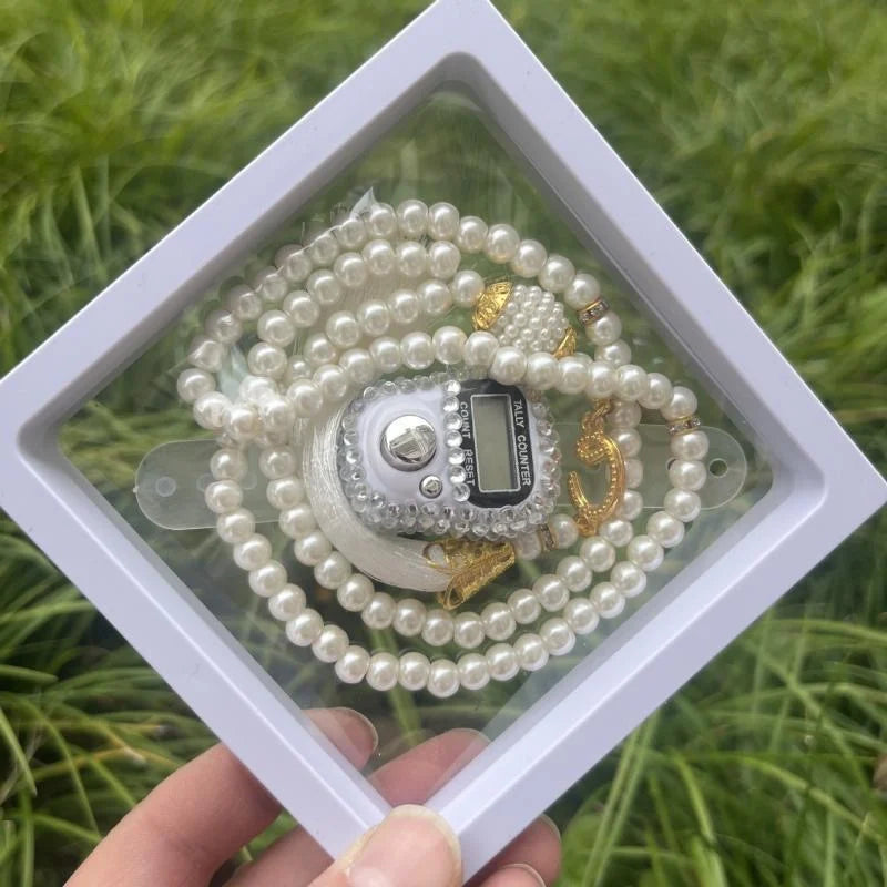 Luxuriöses Islamisches Geschenk-Set: Edelstein-Tasbih & Digitaler Zähler
