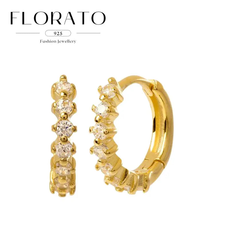 Luxuriöse Creolen mit unregelmäßigem Zirkon und Perlen-Akzenten