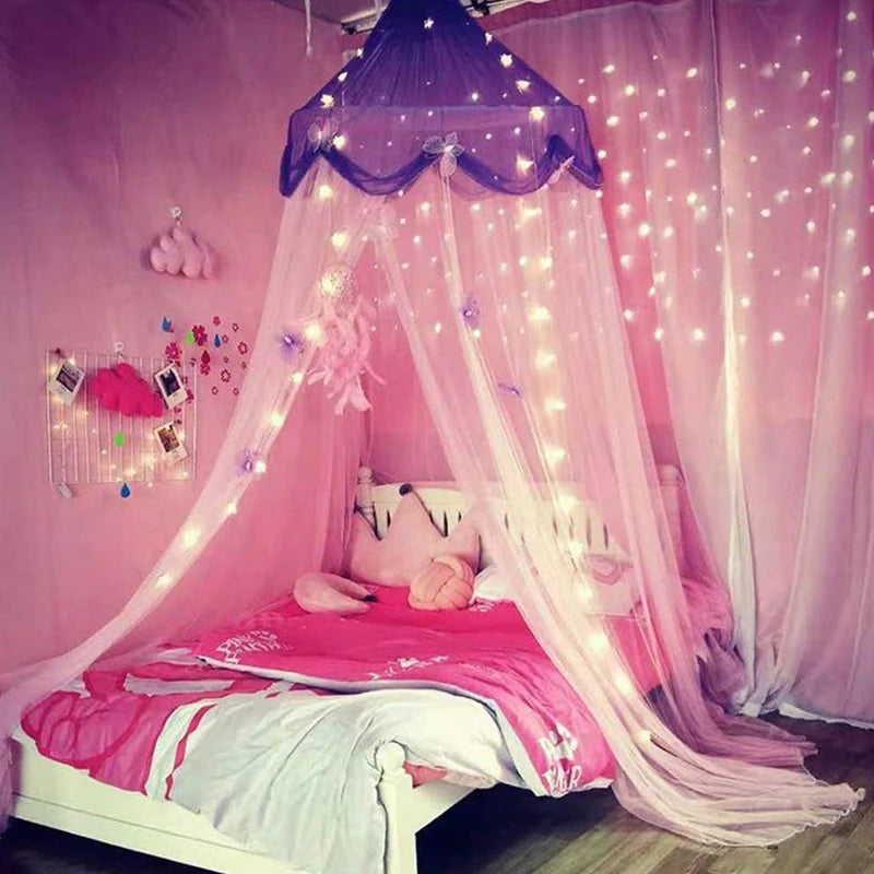"Prinzessinnen"-Moskitonetz mit Feen-Lichtern