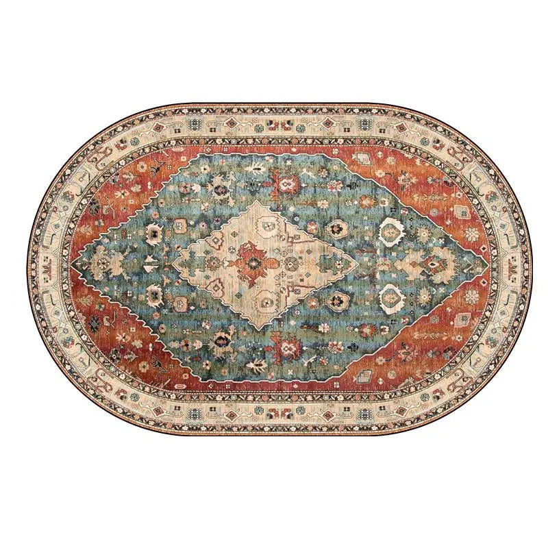 Boho-Persian Oval Rug– Ultraleicht, Waschbar & 3D-Präzision