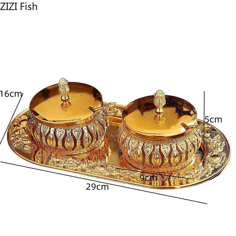 Elegantes Gewürzgläser-Set aus Metall und Glas (Europäischer Stil)