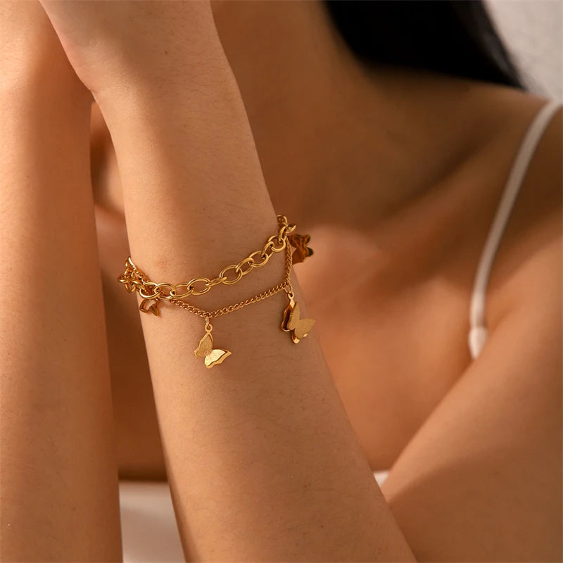 Elegantes Statement-Armband mit Schmetterlings-Charms