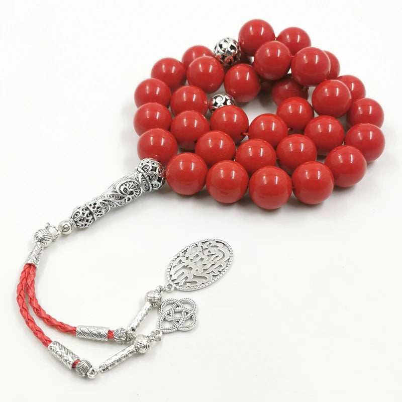 Großes Muslimisches Tasbih aus Roter Harz (Tesbih)