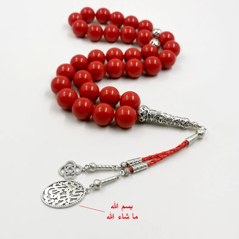 Großes Muslimisches Tasbih aus Roter Harz (Tesbih)