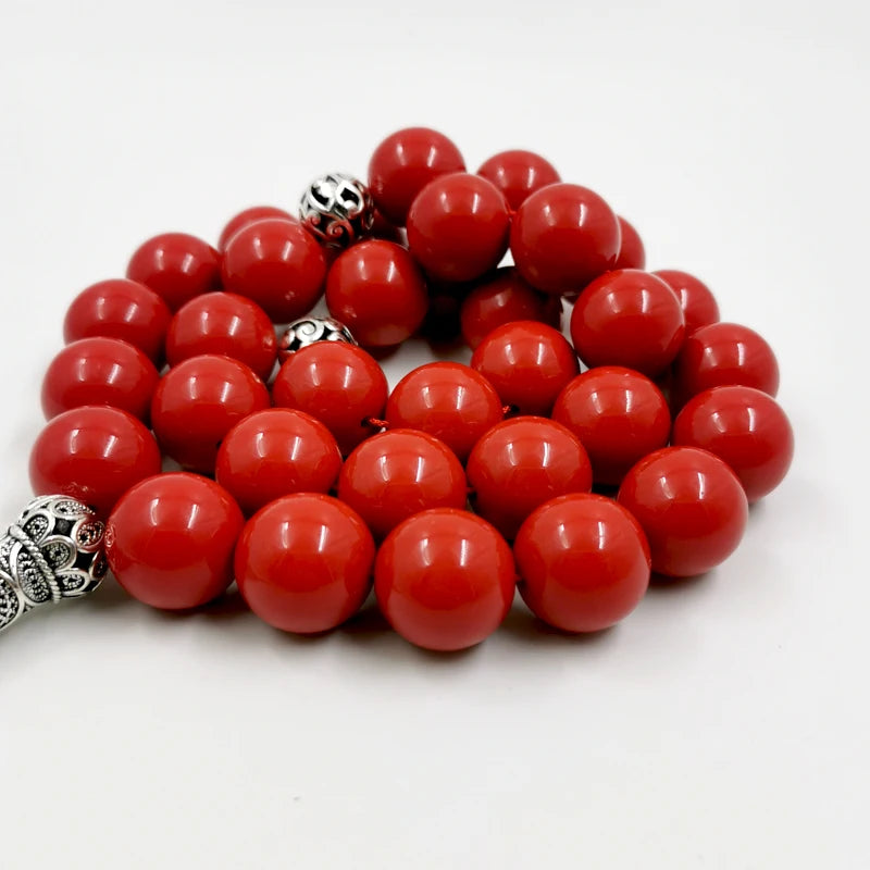 Großes Muslimisches Tasbih aus Roter Harz (Tesbih)