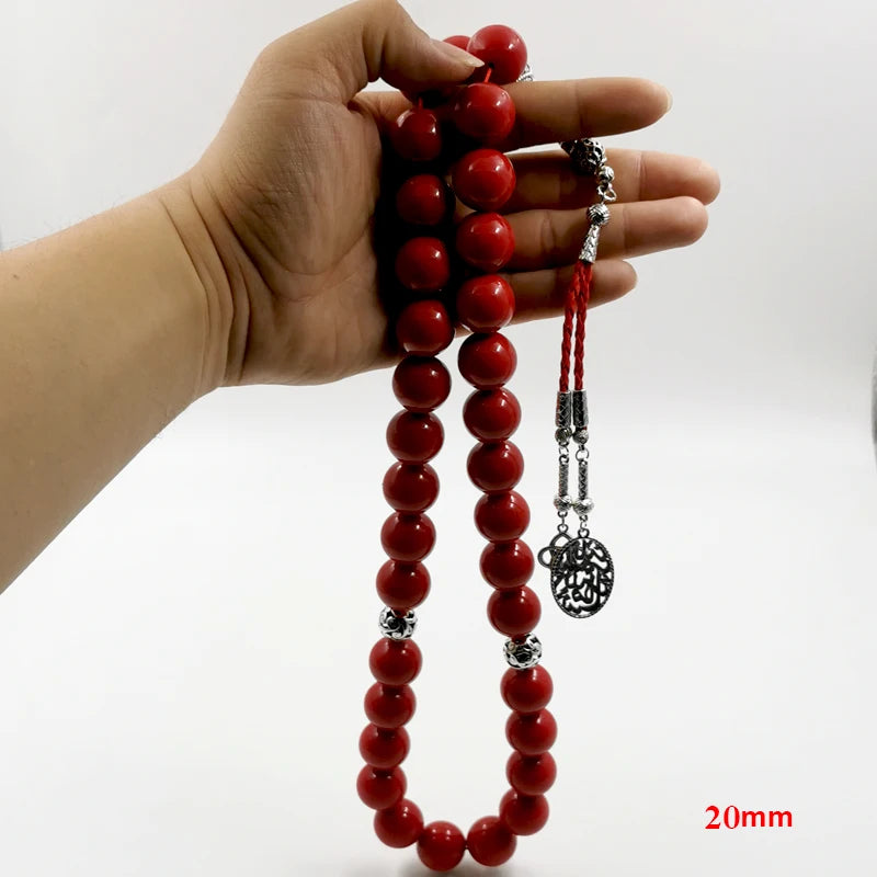 Großes Muslimisches Tasbih aus Roter Harz (Tesbih)