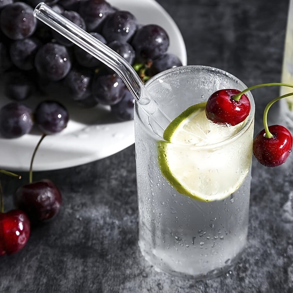 8-teiliges Set Wiederverwendbarer Glas-Trinkhalme