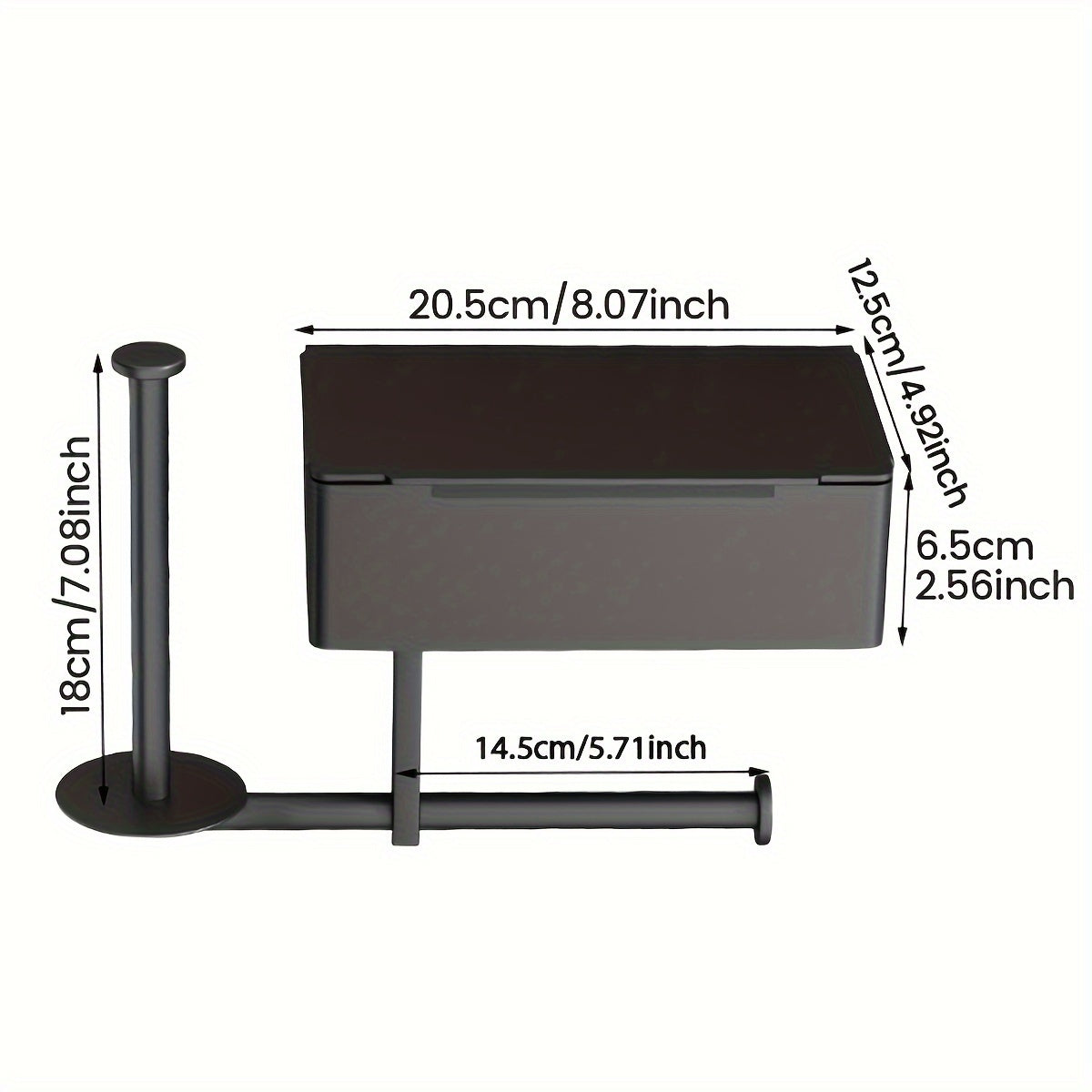 Wandmontierter Toilettenpapierhalter mit Ablage aus Edelstahl
