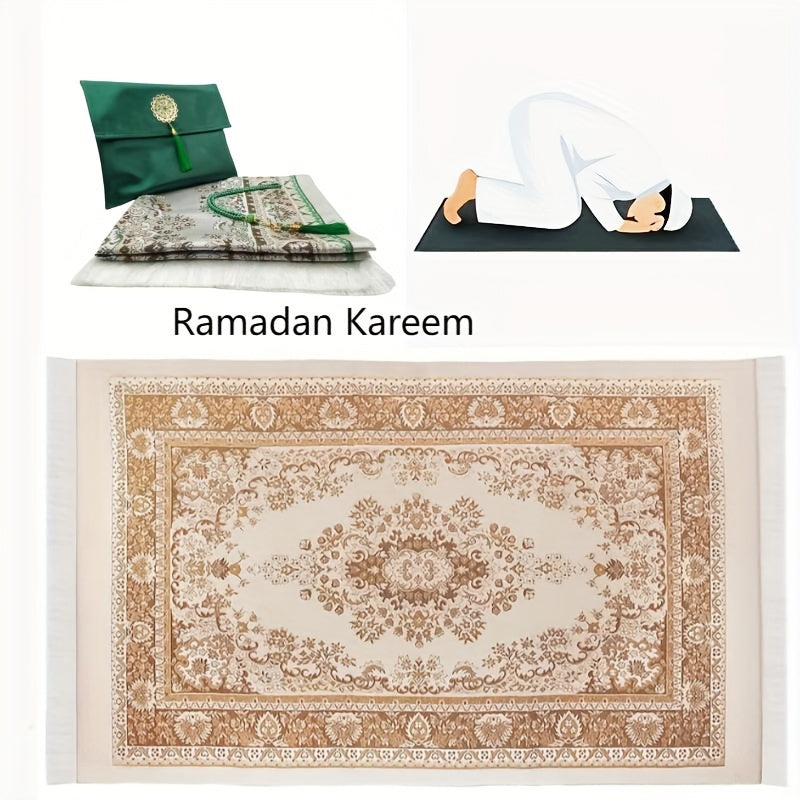 Tragbarer Islamischer Gebetsteppich-Set mit 99 Perlen