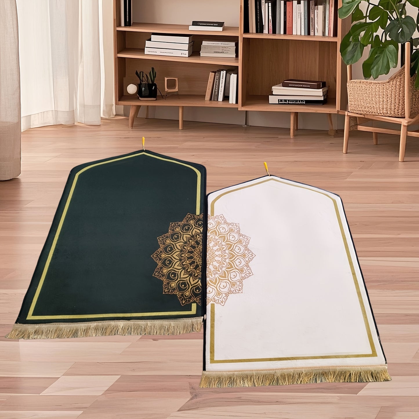 2er Set Tragbarer Samt-Gebetsteppich für Paare