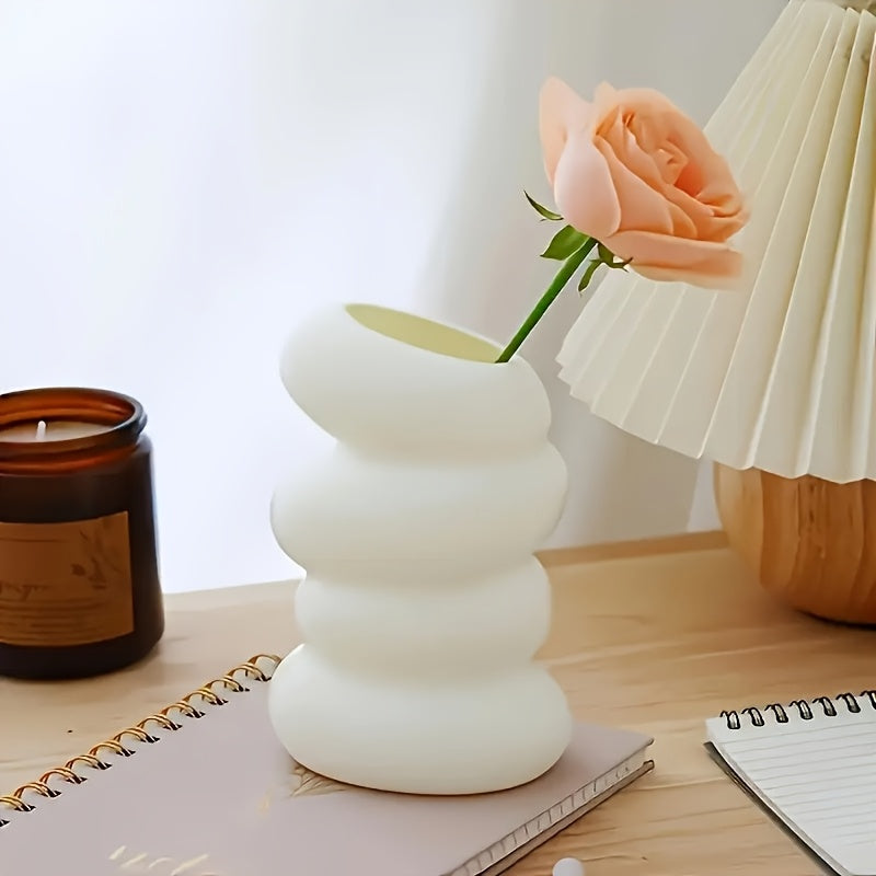Elegante Zylinder-Vase aus Kunststoff mit Spiral-Design