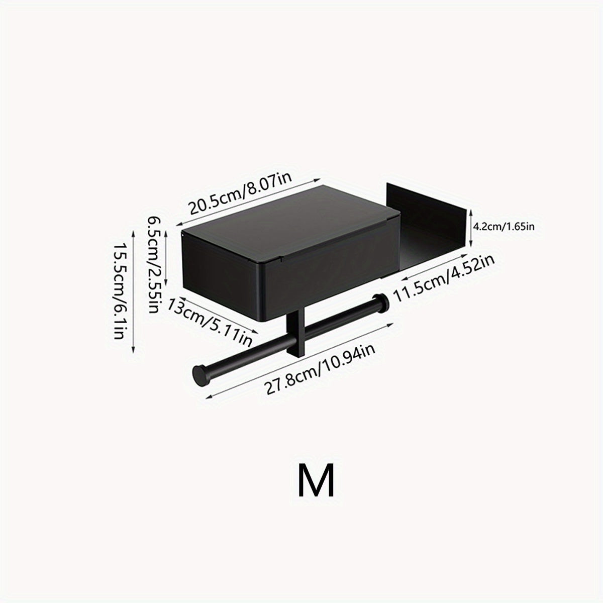 Wandmontierter Toilettenpapierhalter mit Ablage aus Edelstahl