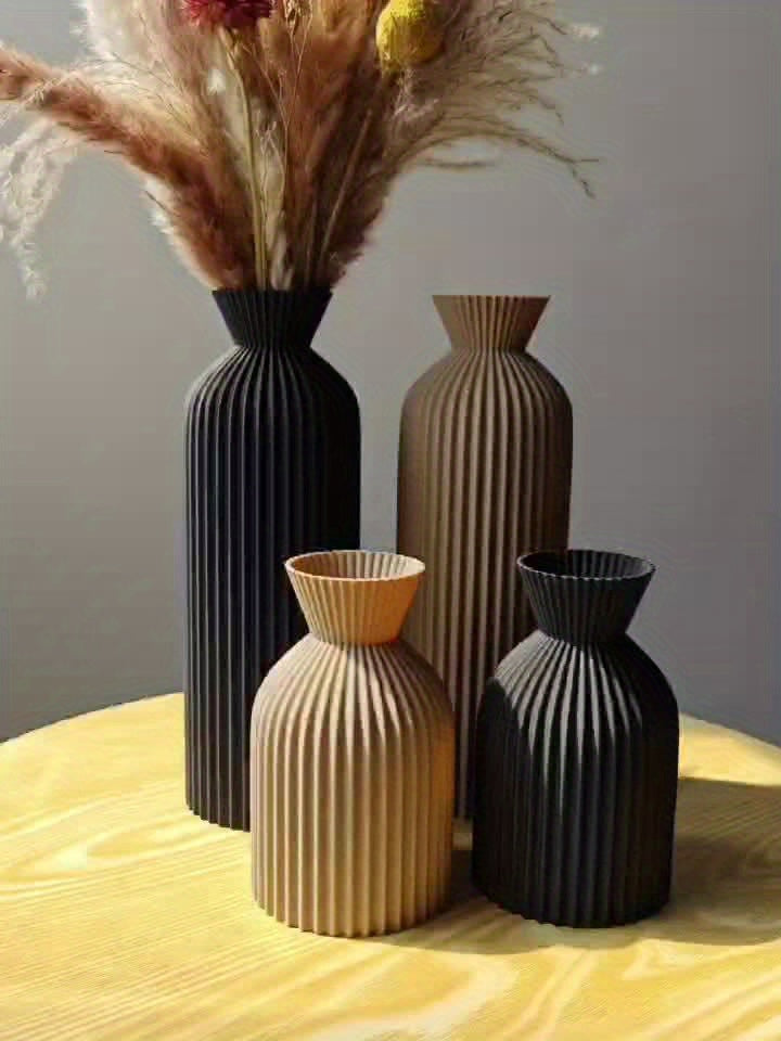 Schwarze Boho-Chic Zylindervase aus Kunststoff